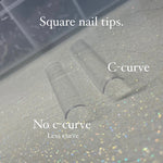 Square No C-curve nail tips